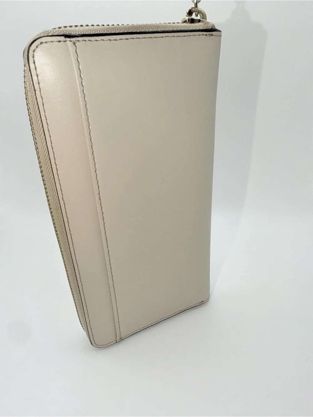 kate spade New York Cream Zip-Around Leather Wallet